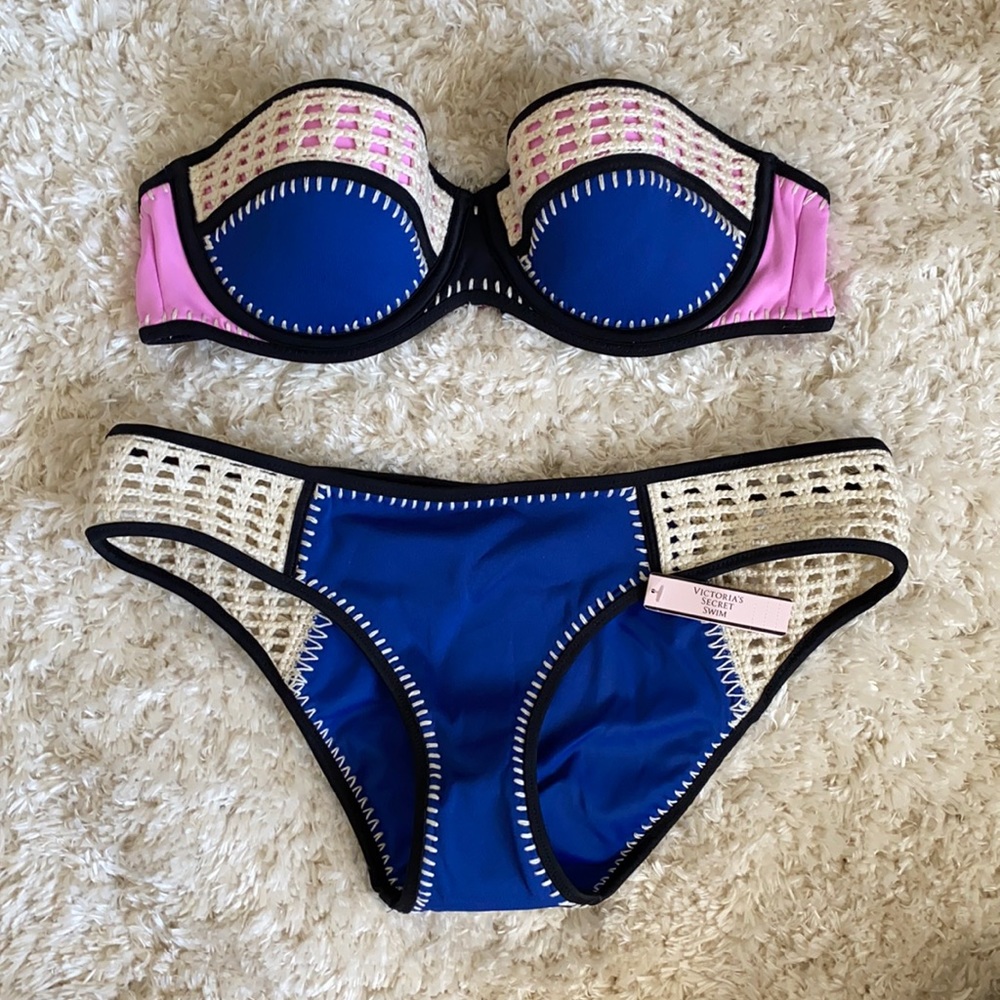 Victoria’s Secret Blue Crochet Bikini Sz. M